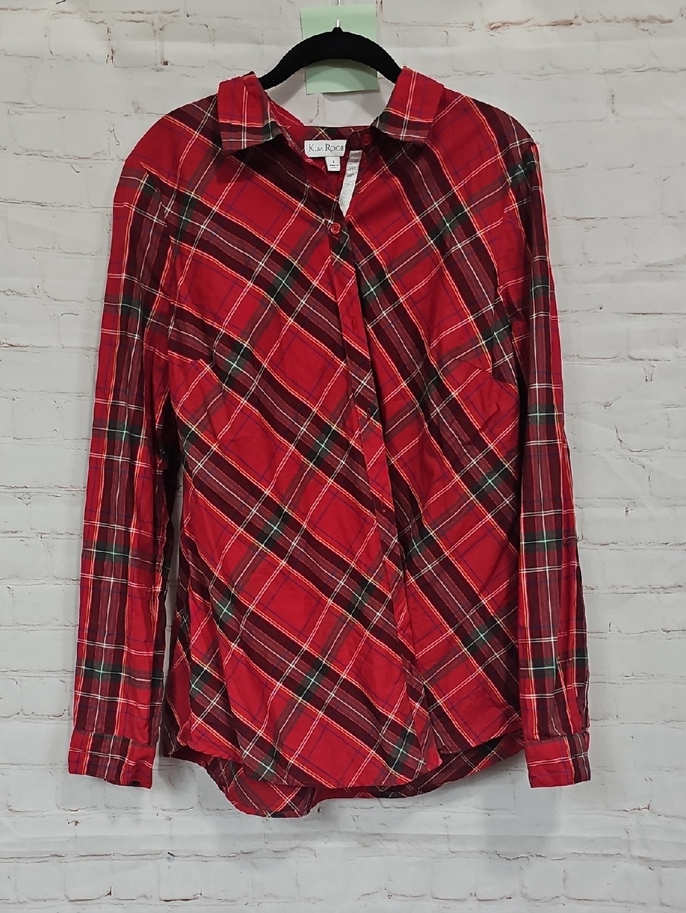 Kim Rogers Red Plaid Button-Up Shirt